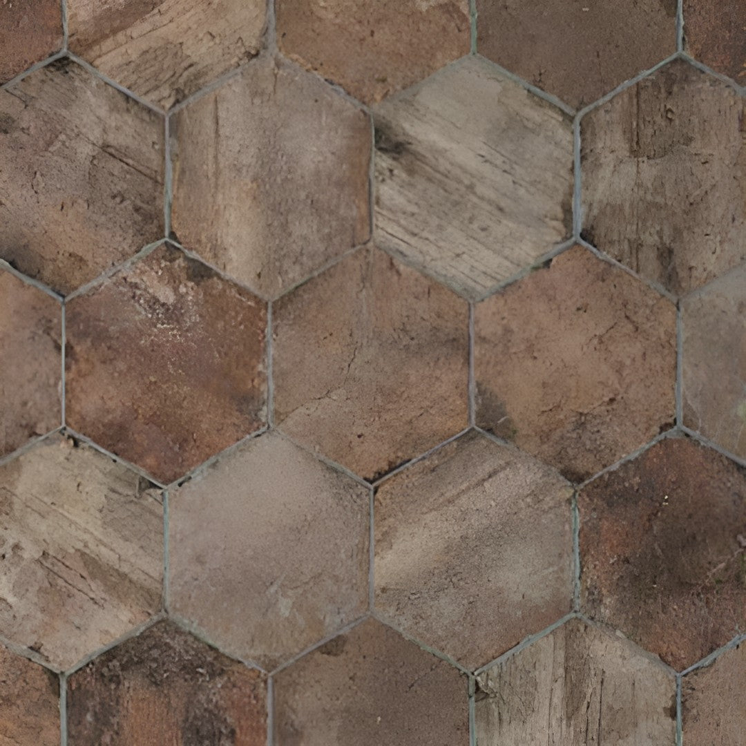 Tesoro Chicago Brick 9" x 11" Pressed Hexagon Porcelain Tile
