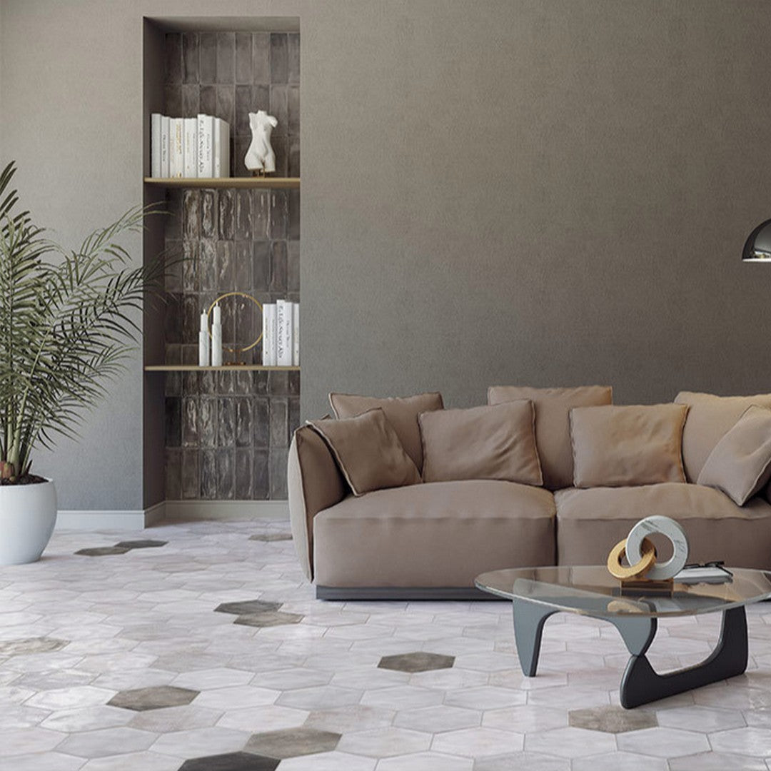 Tesoro-Fuoritono-9.25-x-10.75-Pressed-Matte-Hexagon-Porcelain-Tile-Bianco