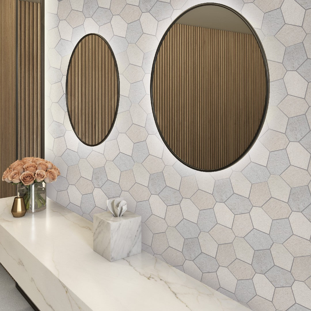 Crossville-Civilization-13-x-15-Unpolished-Porcelain-Polygon-Mosaic-Light-Blend-Census-Communique-Populace