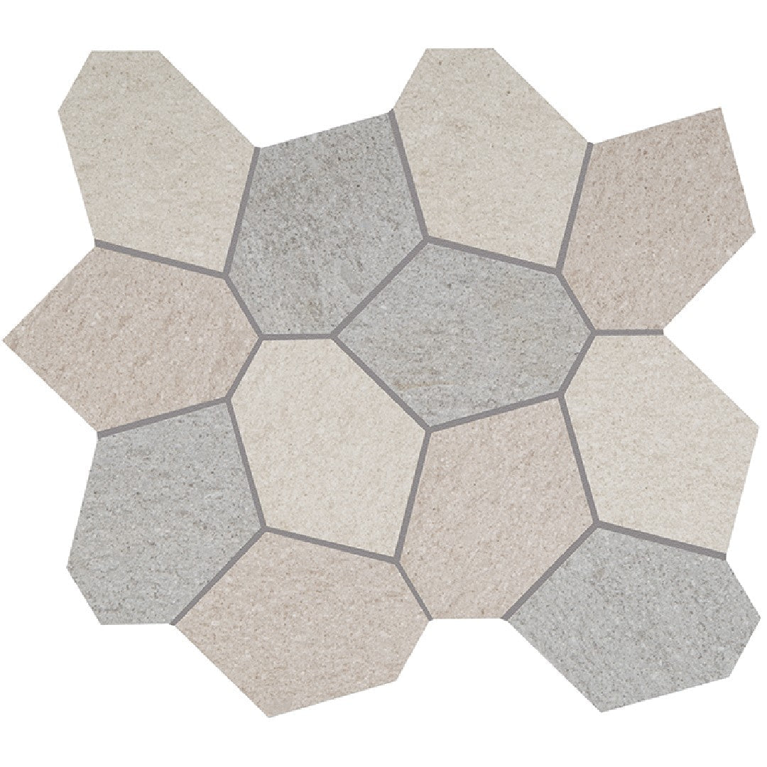 Crossville Civilization 13" x 15" Unpolished Porcelain Blend Polygon Mosaic