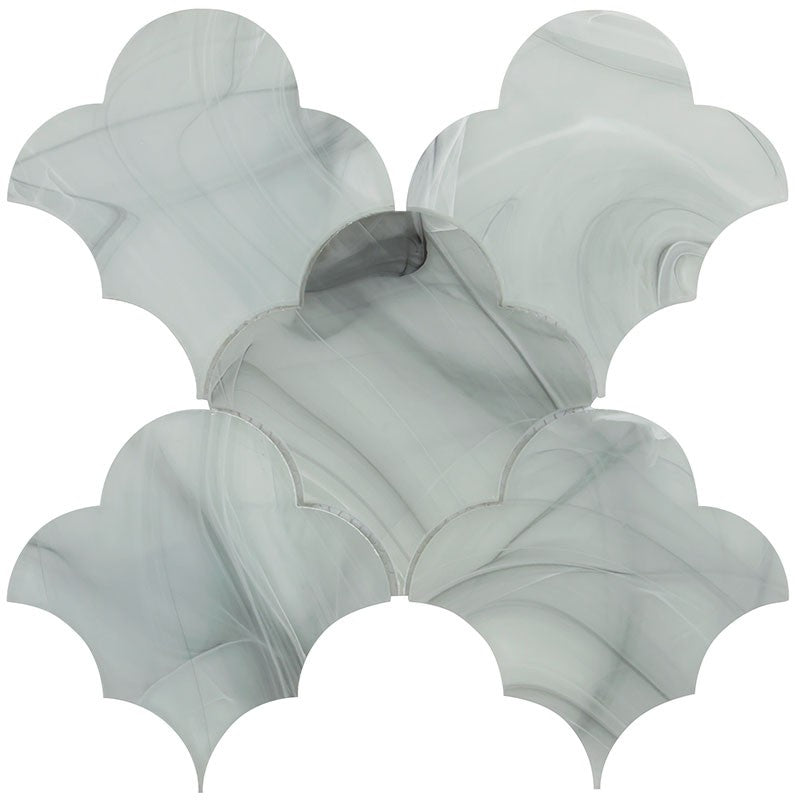 MiR Cloud 9 8.8" x 9.1" Glossy Glass Arabesque Mosaic