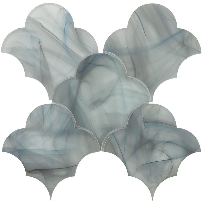 MiR Cloud 9 8.8" x 9.1" Glossy Glass Arabesque Mosaic