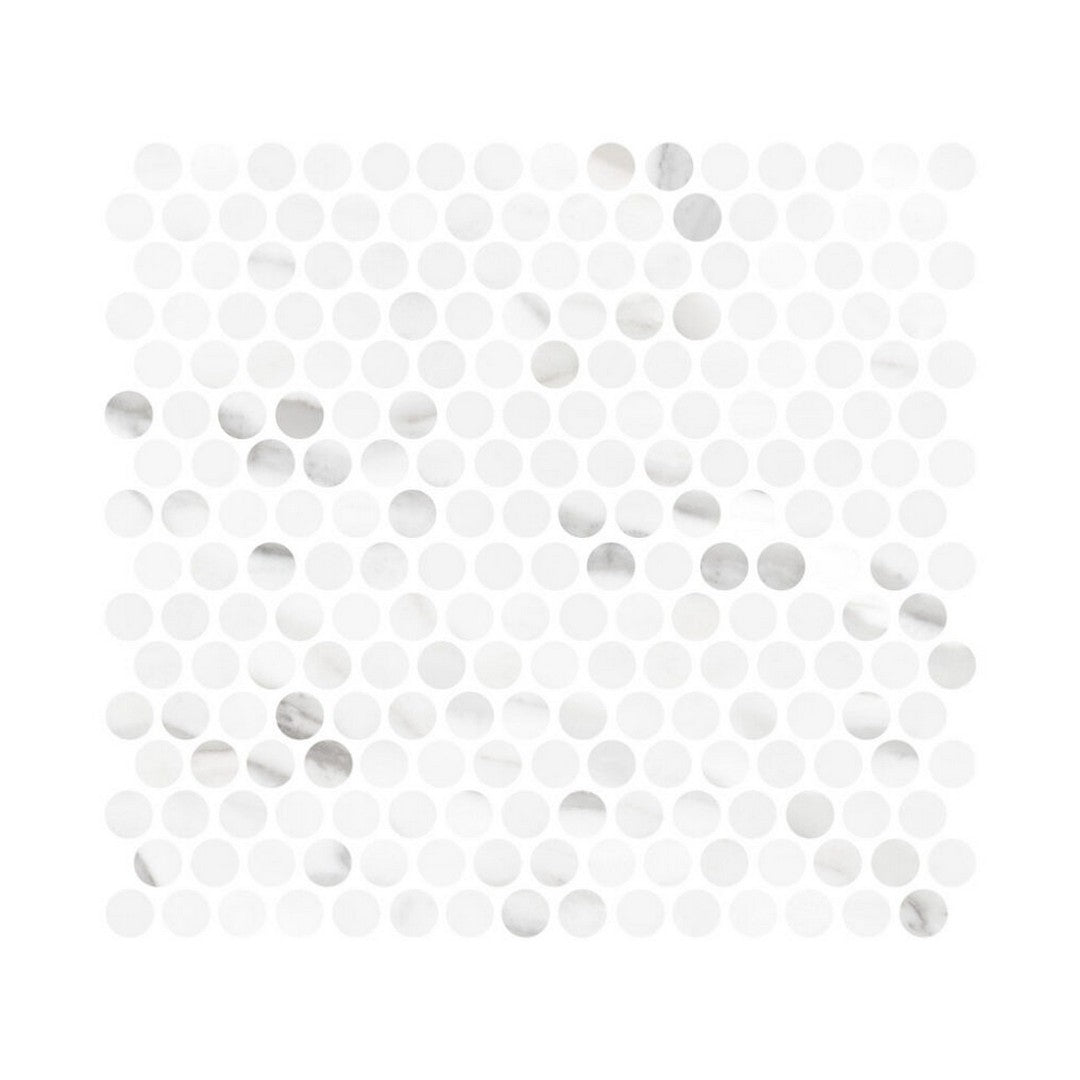 CommodiTile Classics II 11.57" x 12.44" Pressed Matte Porcelain 1" Penny Round Mosaic