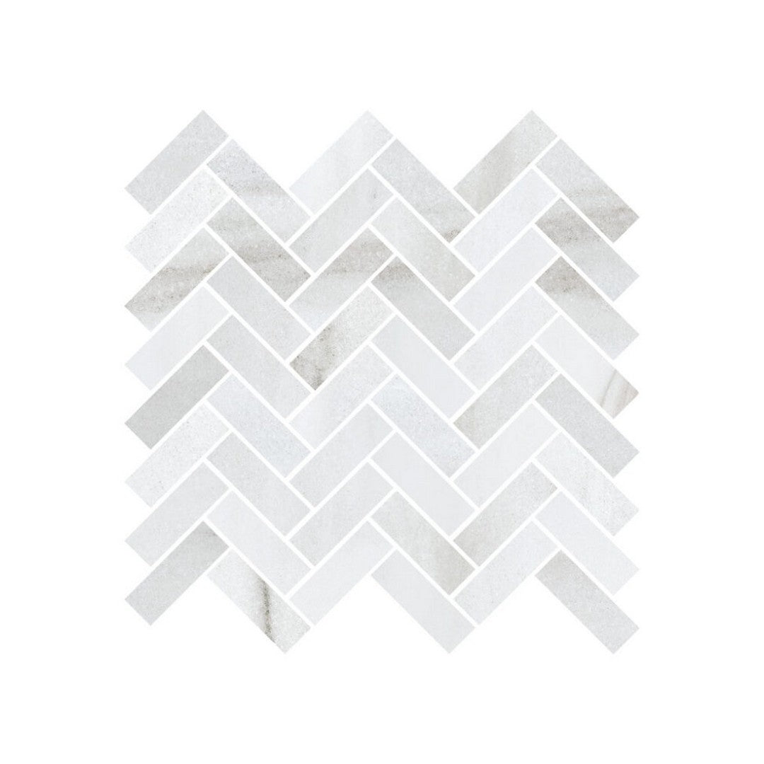 CommodiTile Classics II 10.83" x 12.40" Pressed Gloss Porcelain 1x3" Herringbone Mosaic