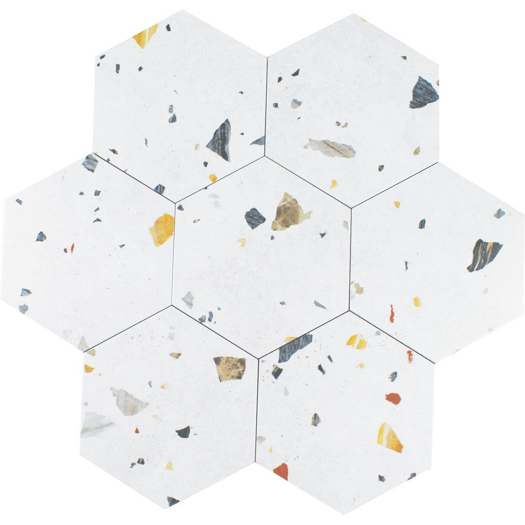 Tesoro-Sonar-8.5-x-9.75-Pressed-Matte-Porcelain-Hexagon-Tile-White