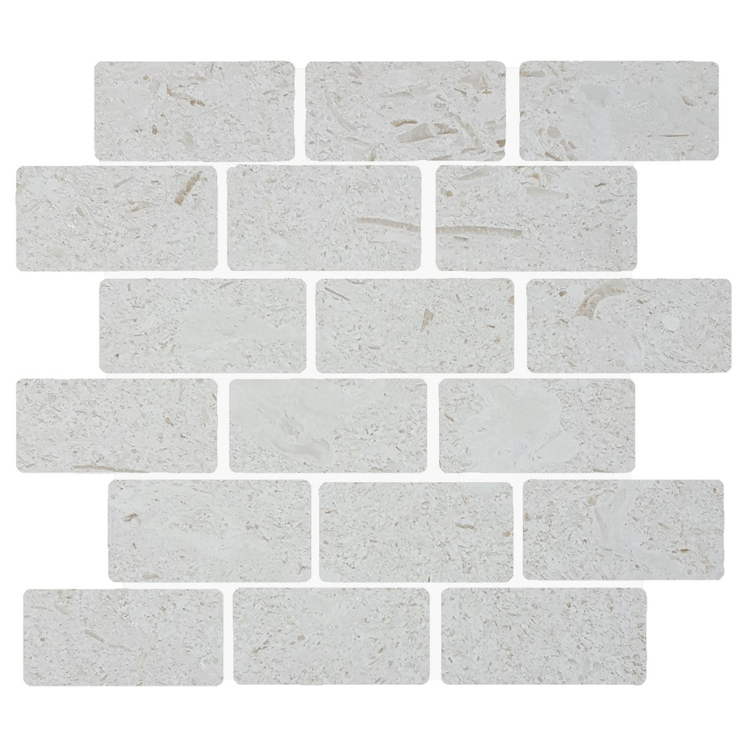 Tesoro Pietra Antica 12" x 12" Brushed 2x4" Staggered Natural Stone Mosaic