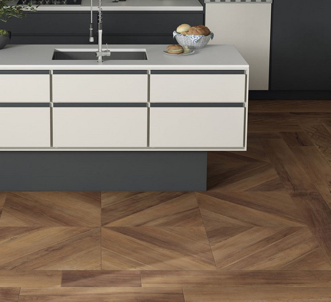 Bedrosians Antique Porcelain Matte Tile 24" x 24" Walnut