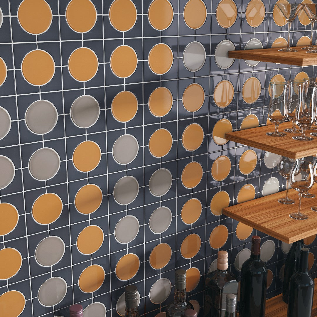 Crossville-Cursive-4-x-4-Gloss-Ceramic-Circle-Mosaic-Goldenrod