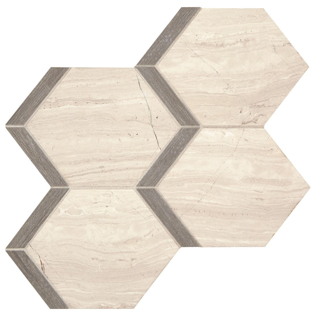 Marazzi Castellina 13" x 17" Honed Elongated Hexagon Natural Stone Mosaic