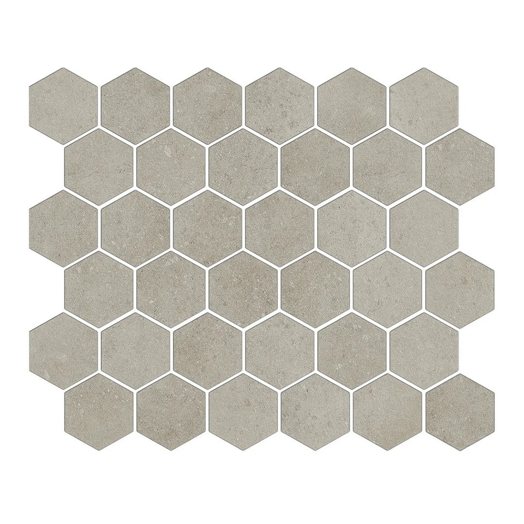 CommodiTile Anchor 10.43" x 12.68" Pressed Matte Porcelain 2" Hexagon Mosaic