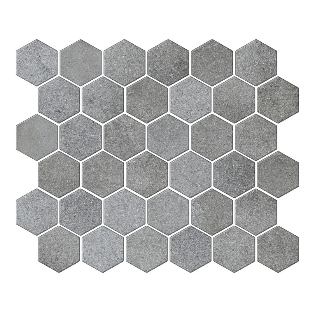CommodiTile Anchor 10.43" x 12.68" Pressed Matte Porcelain 2" Hexagon Mosaic