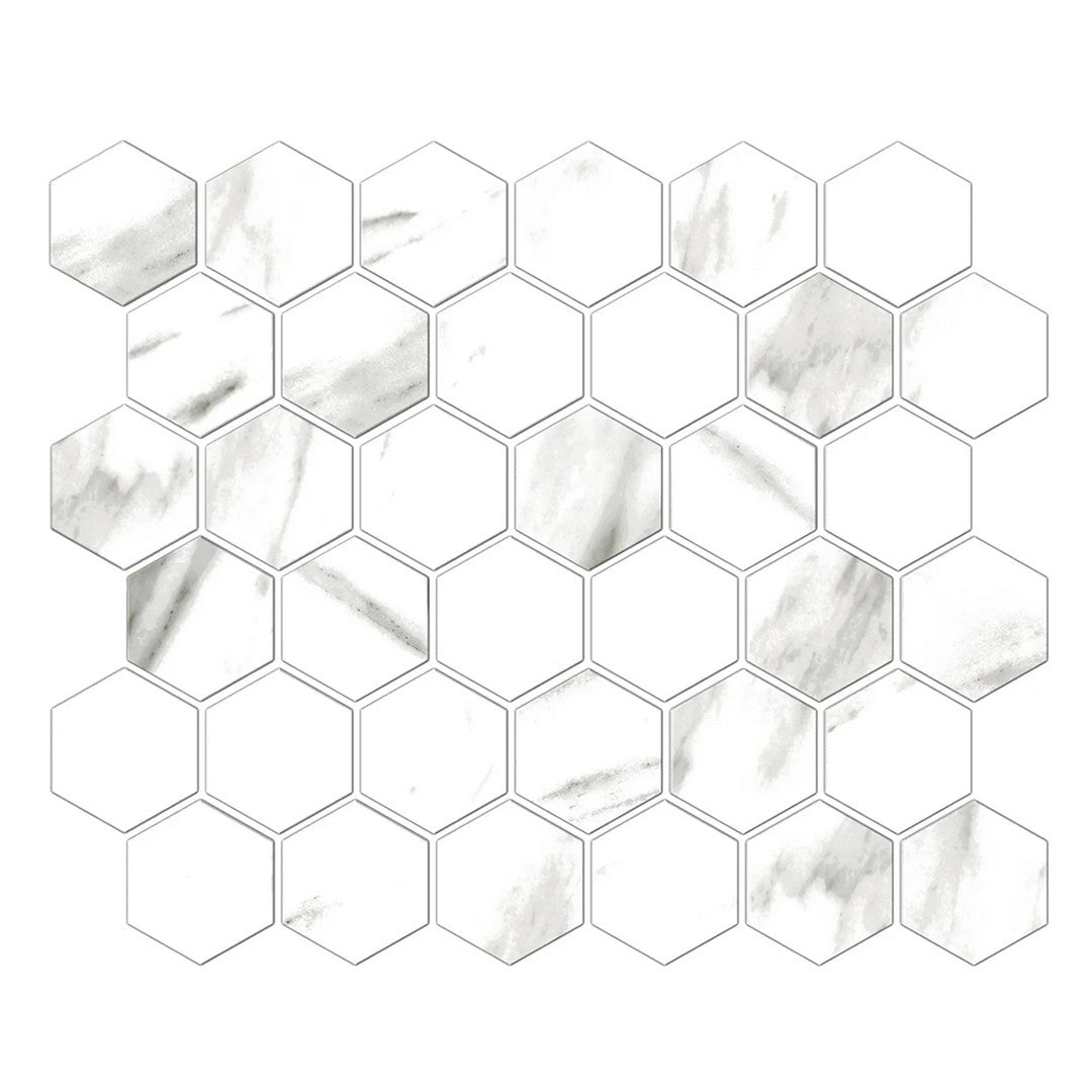 CommodiTile Classics 10.43" x 12.68" Pressed Matte Porcelain 2" Hexagon Mosaic