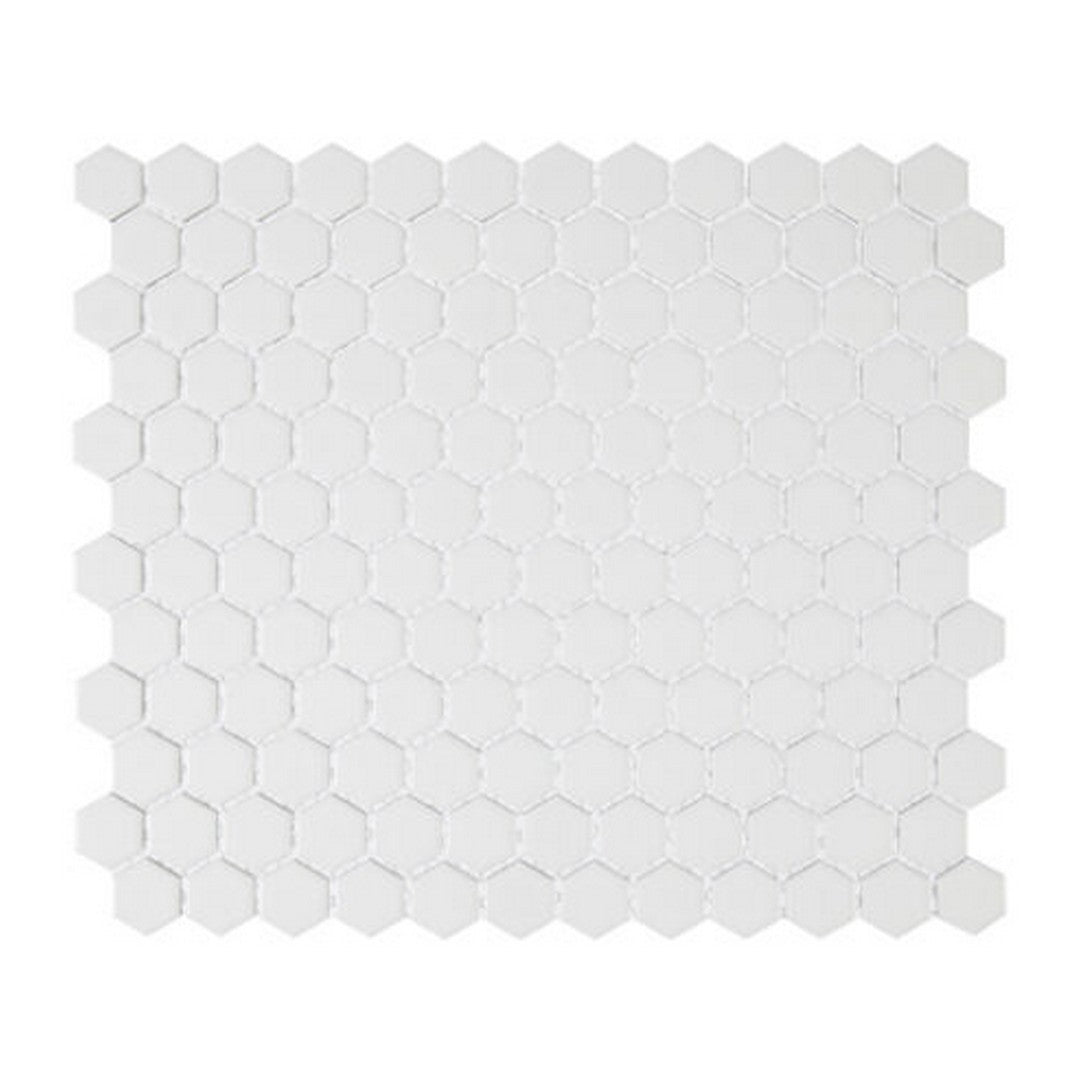 CommodiTile Carrollton 10.04" x 11.54" Pressed Gloss Porcelain 1" Hexagon Mosaic