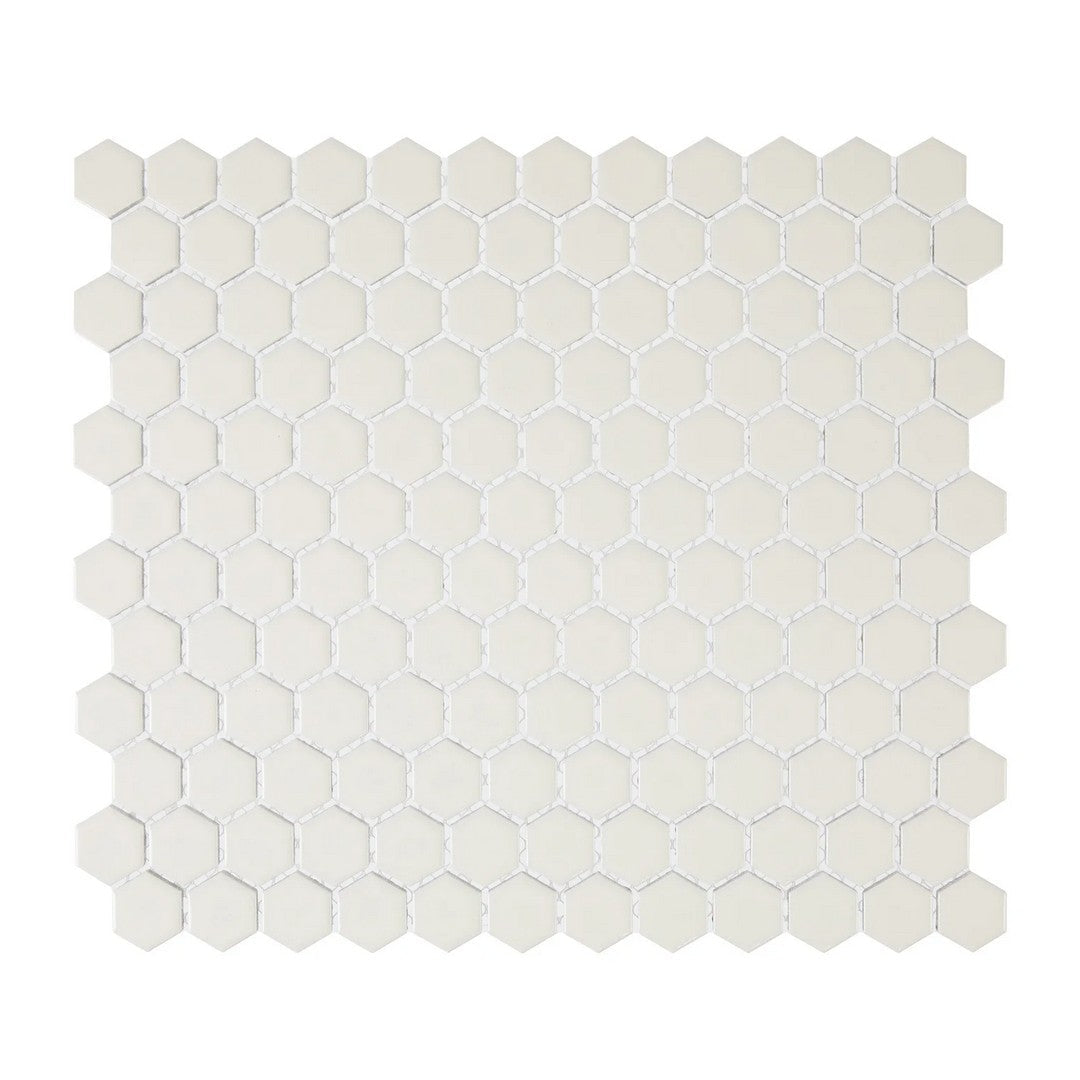 CommodiTile Carrollton 10.04" x 11.54" Pressed Gloss Porcelain 1" Hexagon Mosaic