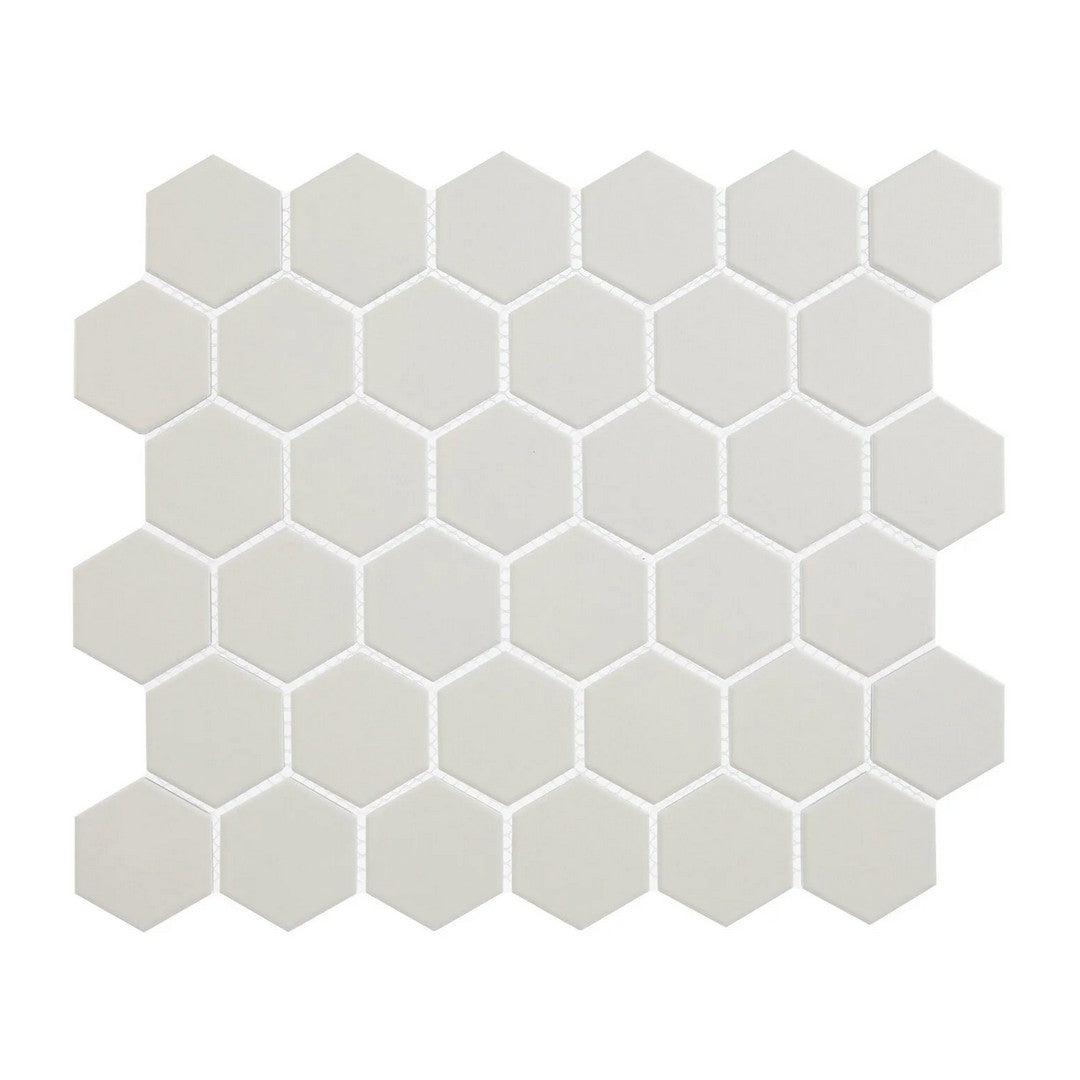 CommodiTile Carrollton 10.91" x 12.68" Pressed Matte Porcelain 2" Hexagon Mosaic