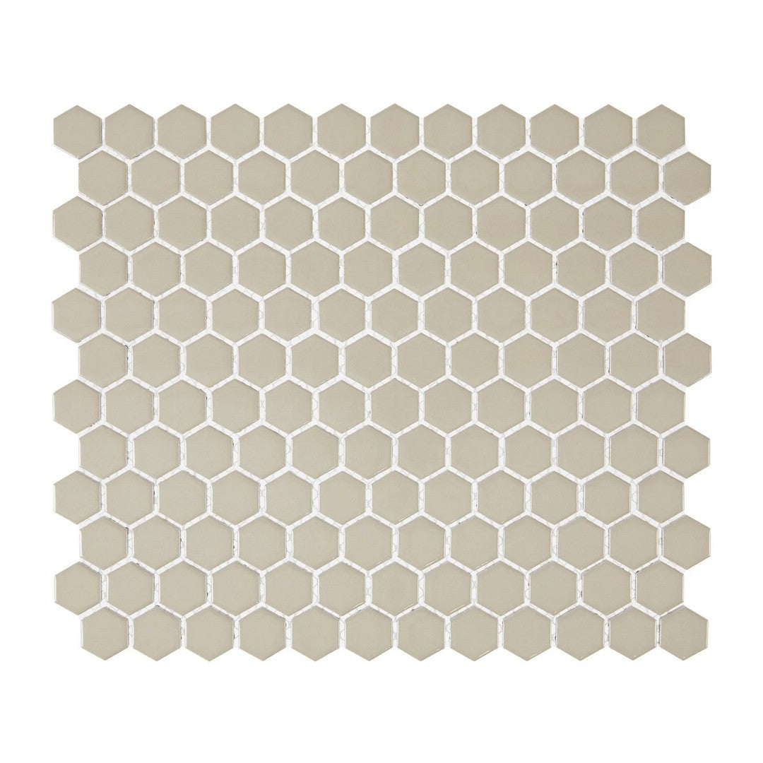 CommodiTile Carrollton 10.04" x 11.54" Pressed Gloss Porcelain 1" Hexagon Mosaic