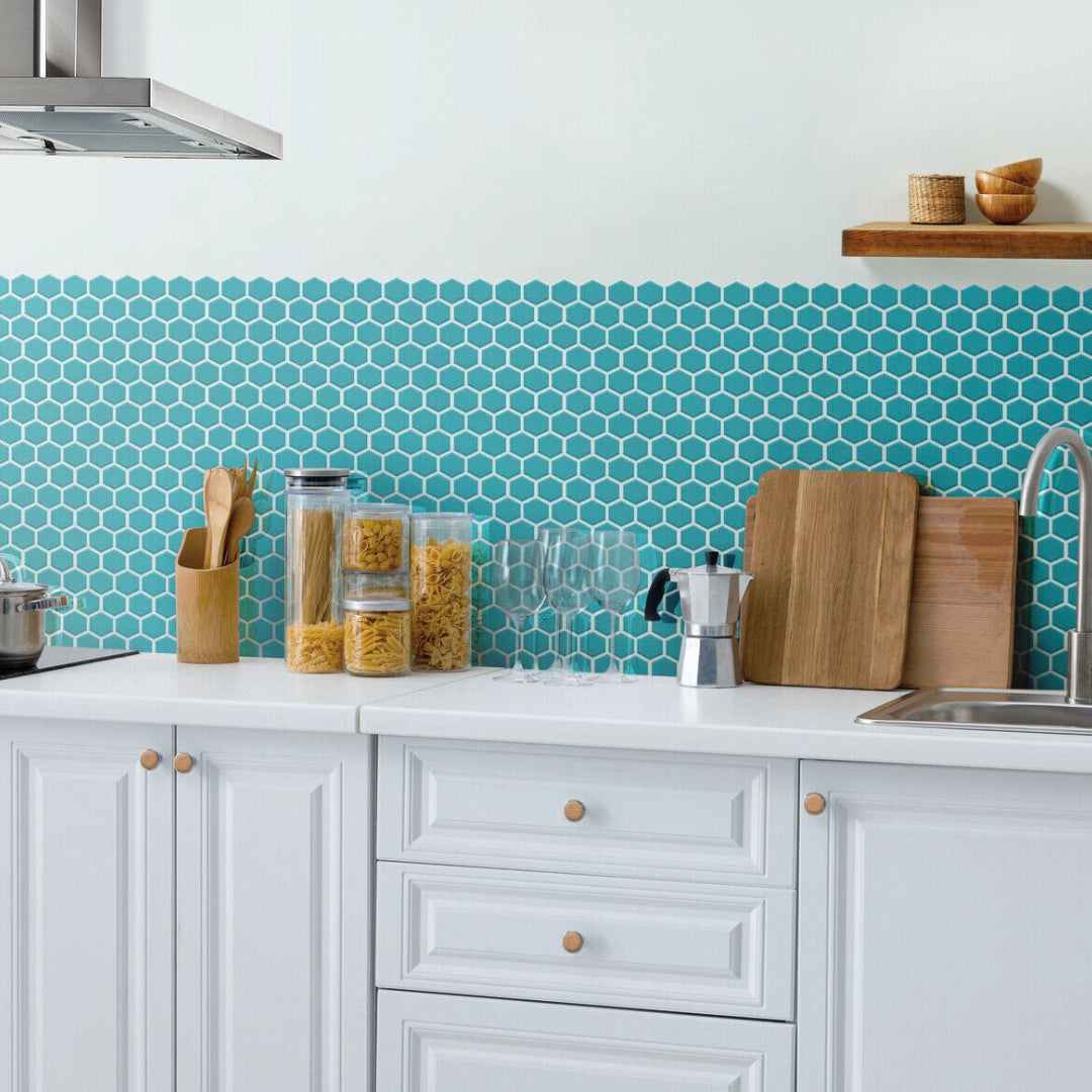 Daltile-Color-wheel-Mosaic-12-x-14-Ceramic-1.5-Hexagon-Mosaic-Biscuit