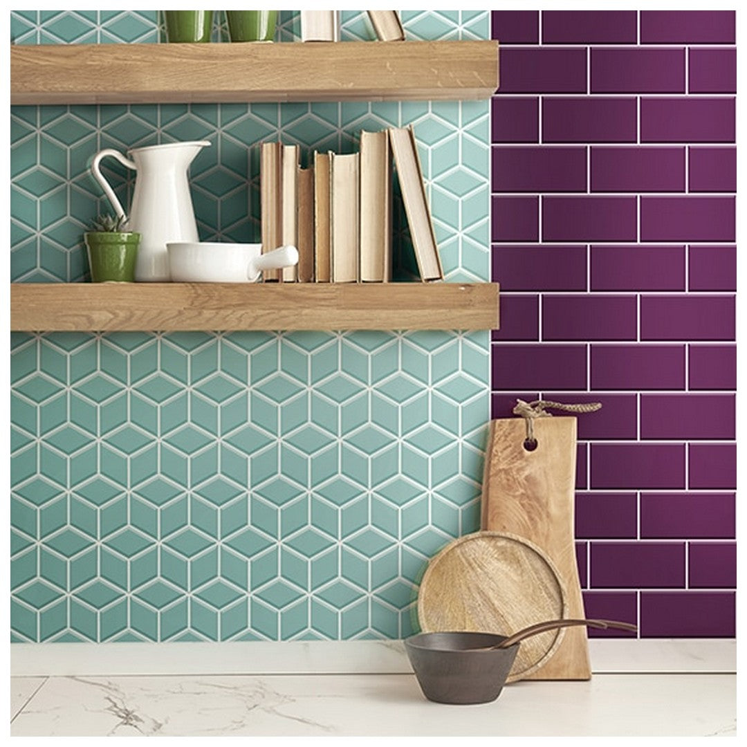 Daltile-Colorwheel-Retro-12-x-13-3D-Gloss-Cube-Mosaic-Spa