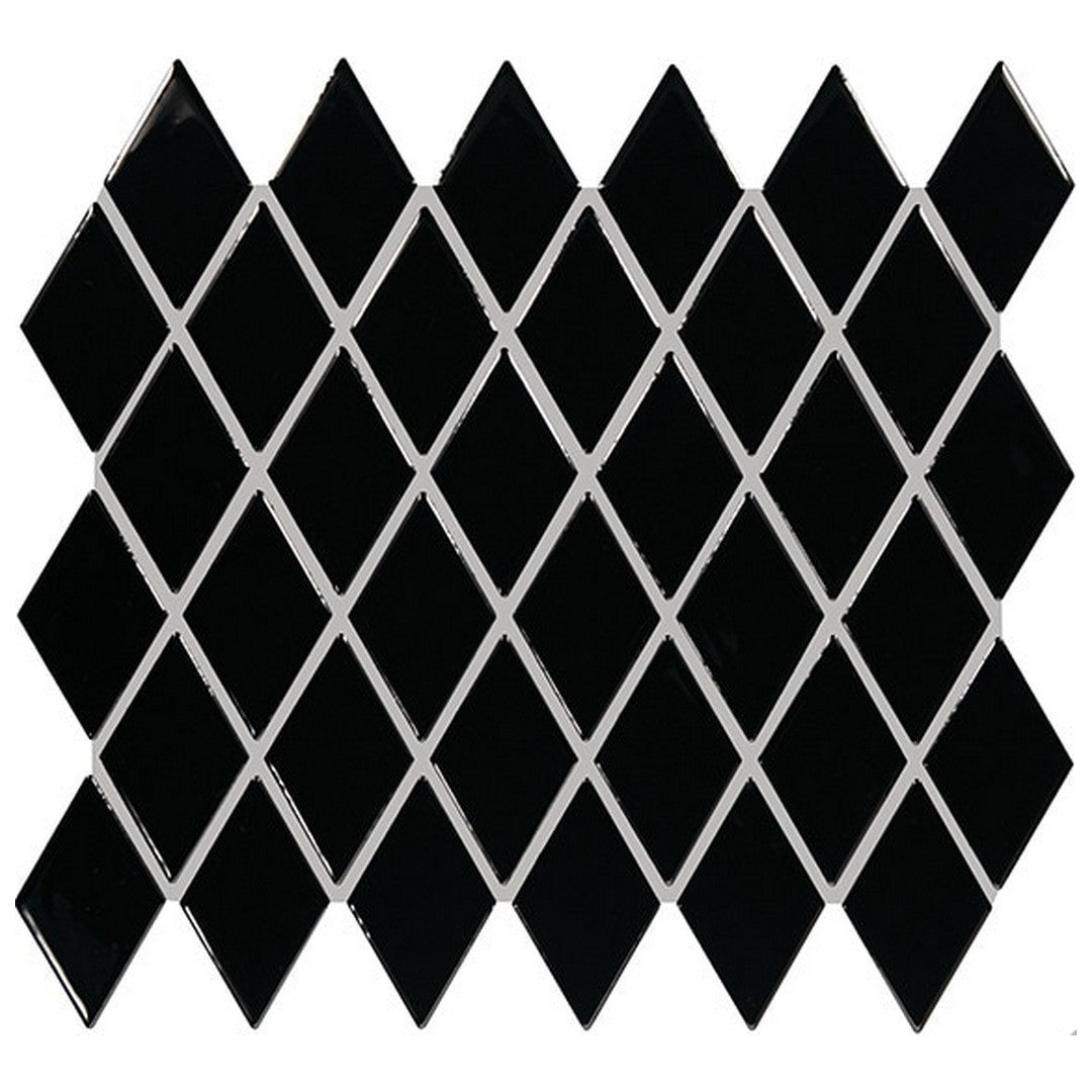 Daltile-Color-wheel-Retro-12-x-13-Glossy-Ceramic-2x3-Harlequin-Mosaic-Black