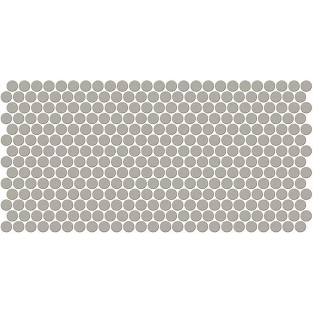 Daltile-Keystones-10-x-22-Matte-Porcelain-1-Penny-Rounds-Mosaic-Suede-Gray