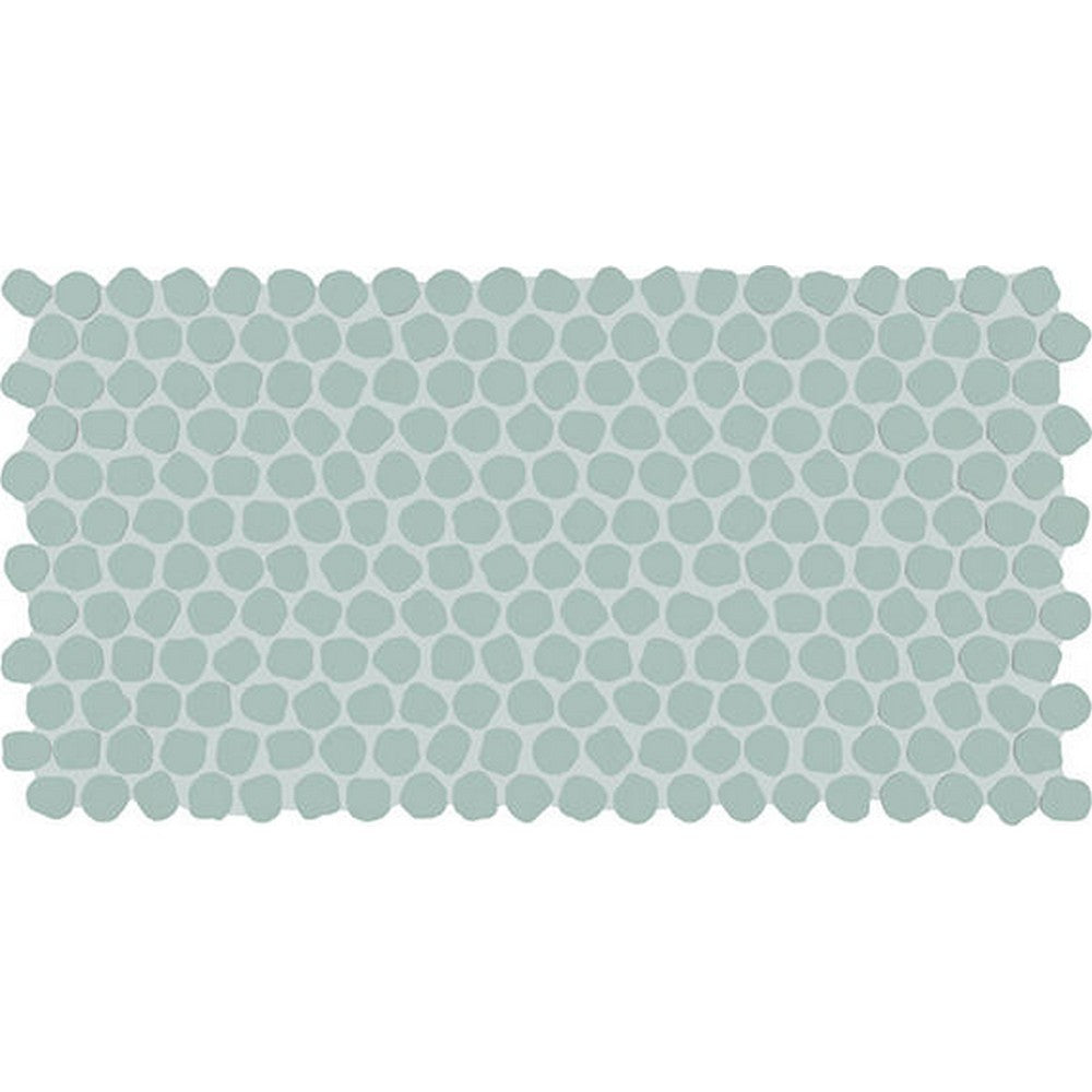 Daltile-Keystone-12-x-22-Matte-Porcelain-1-Organic-Penny-Mosaic-Mint-Ice