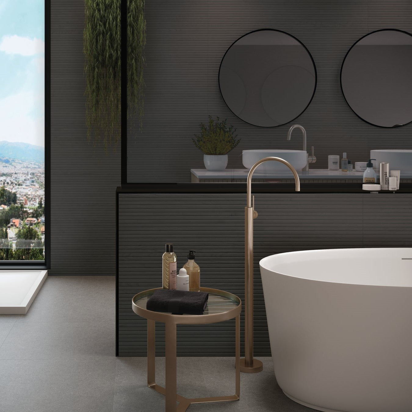 Ottimo Ceramics Dash 16" x 48" Matte Ceramic Tile Anthracite