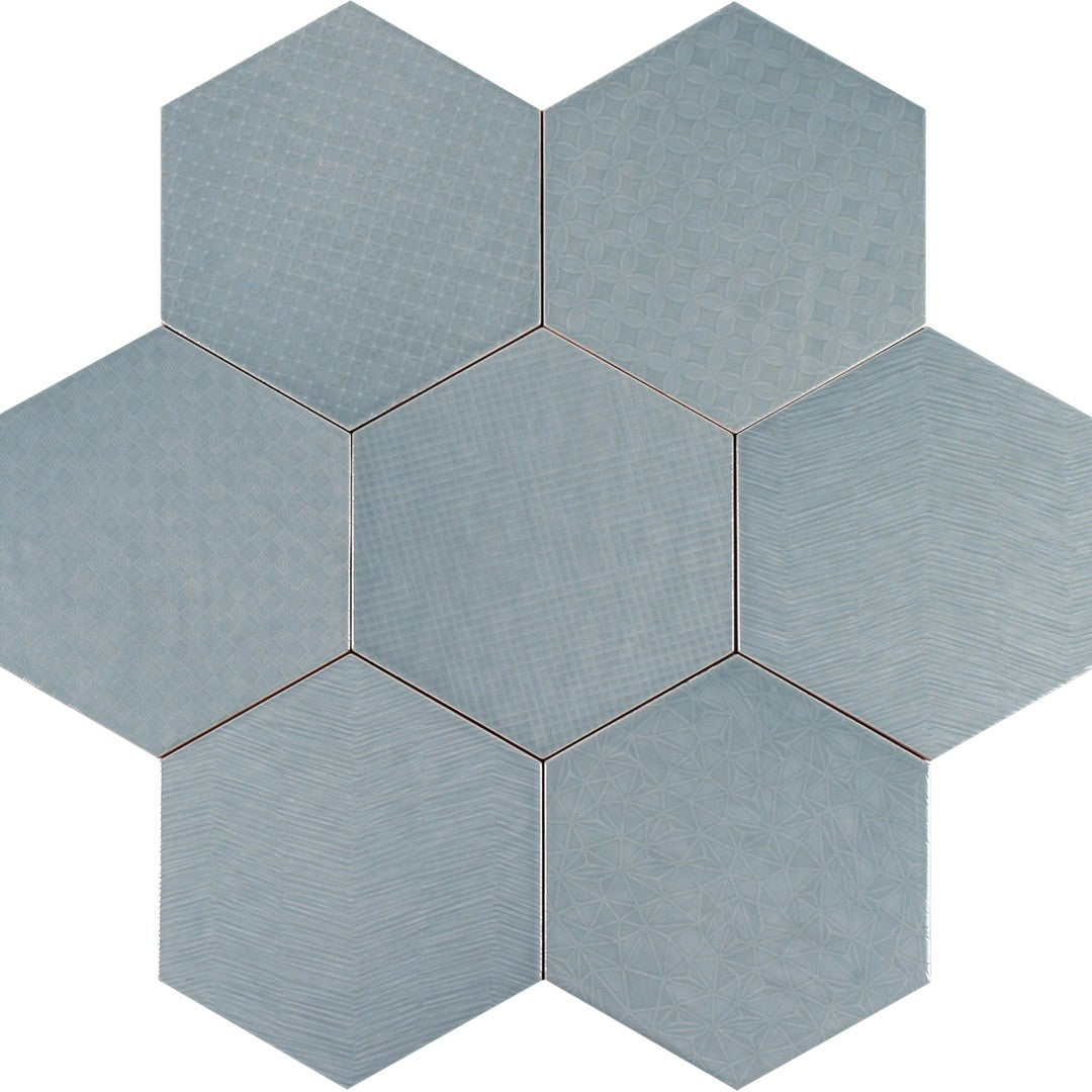 Tesoro Albatross Hex 7" x 8" Matte Hexagon Deco Ceramic Tile