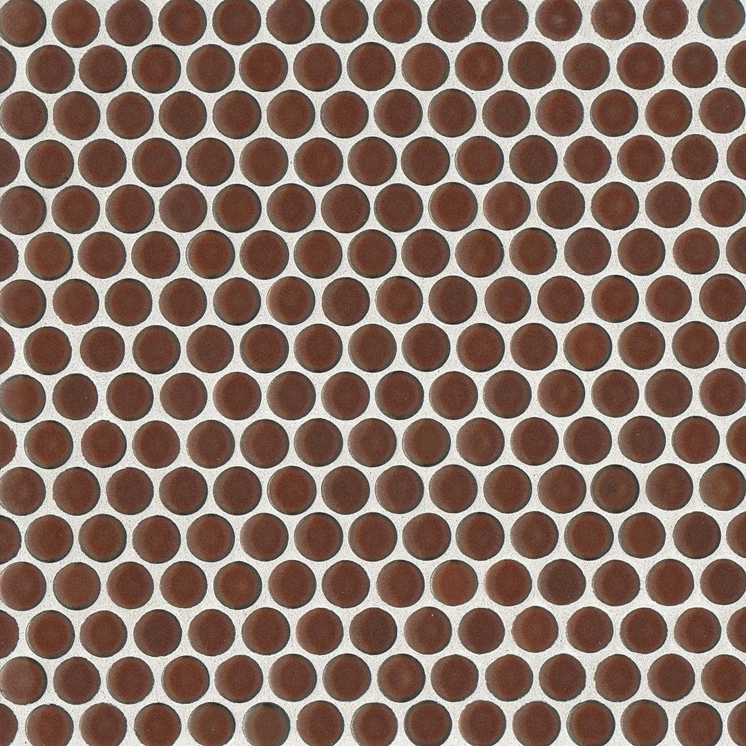 Bedrosians 360° 12" x 12" Glossy Penny Round Mosaic