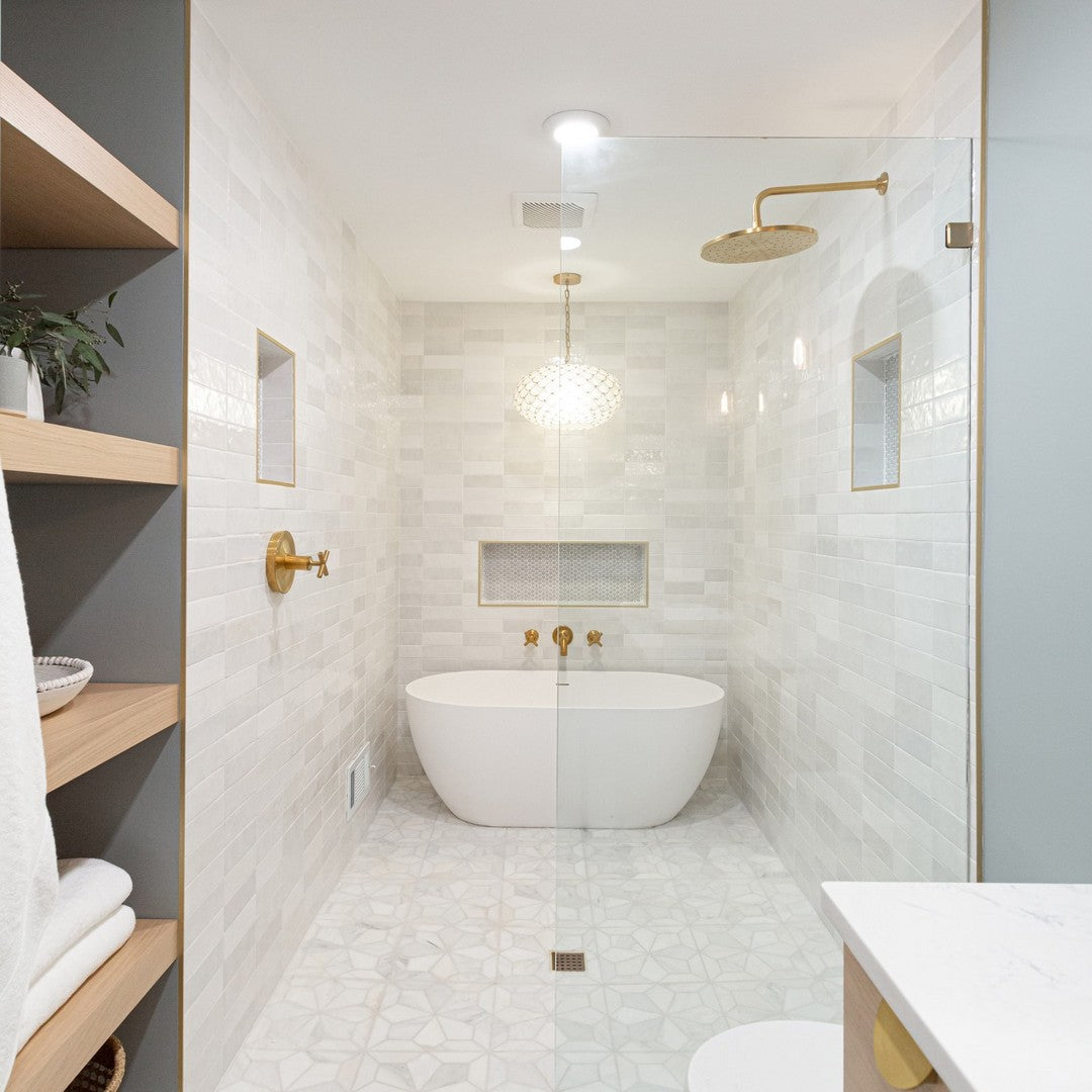 Bedrosians Blomma Marble Honed Mosaic 12" x 12" Bianco