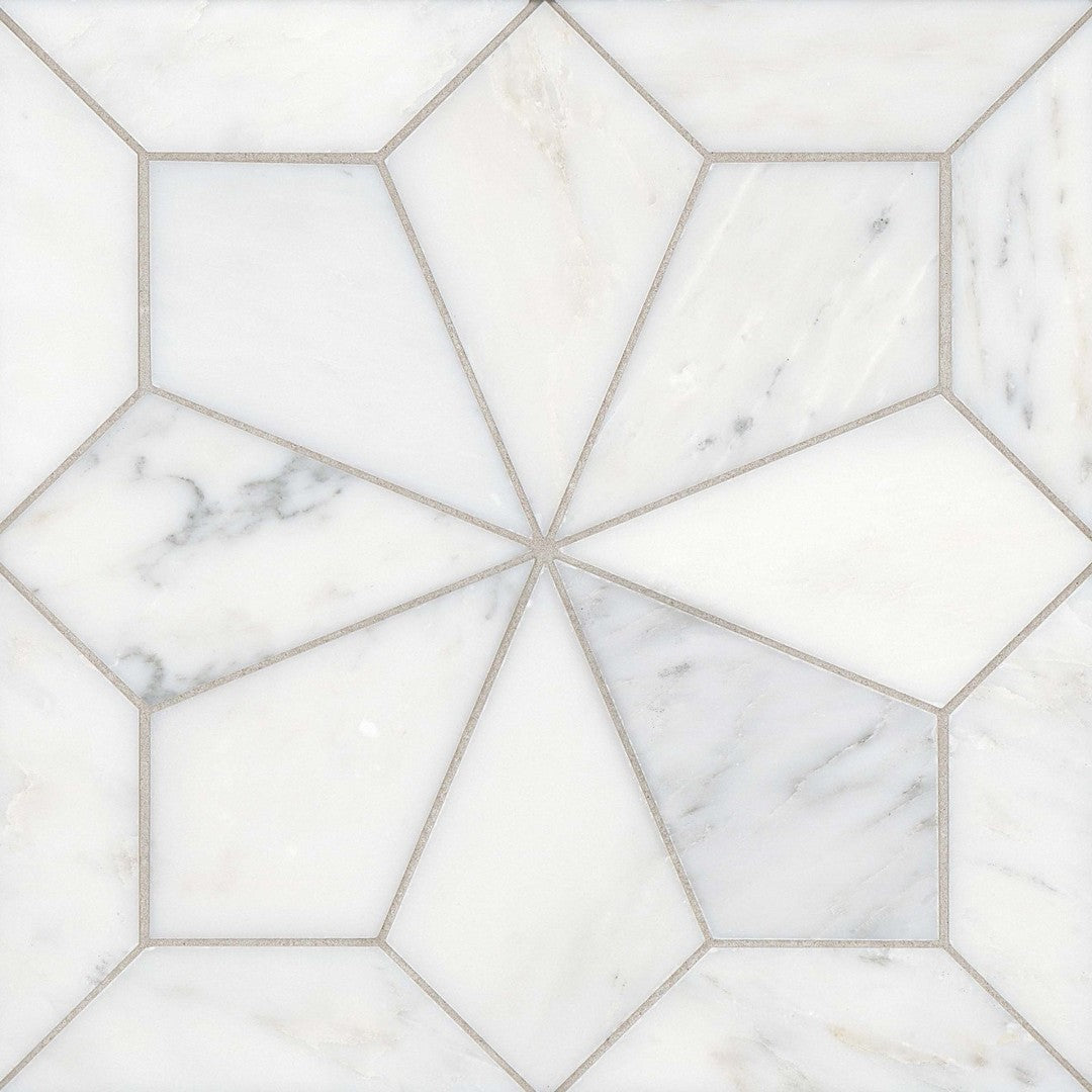 Bedrosians Blomma 12" x 12" Honed Marble Mosaic