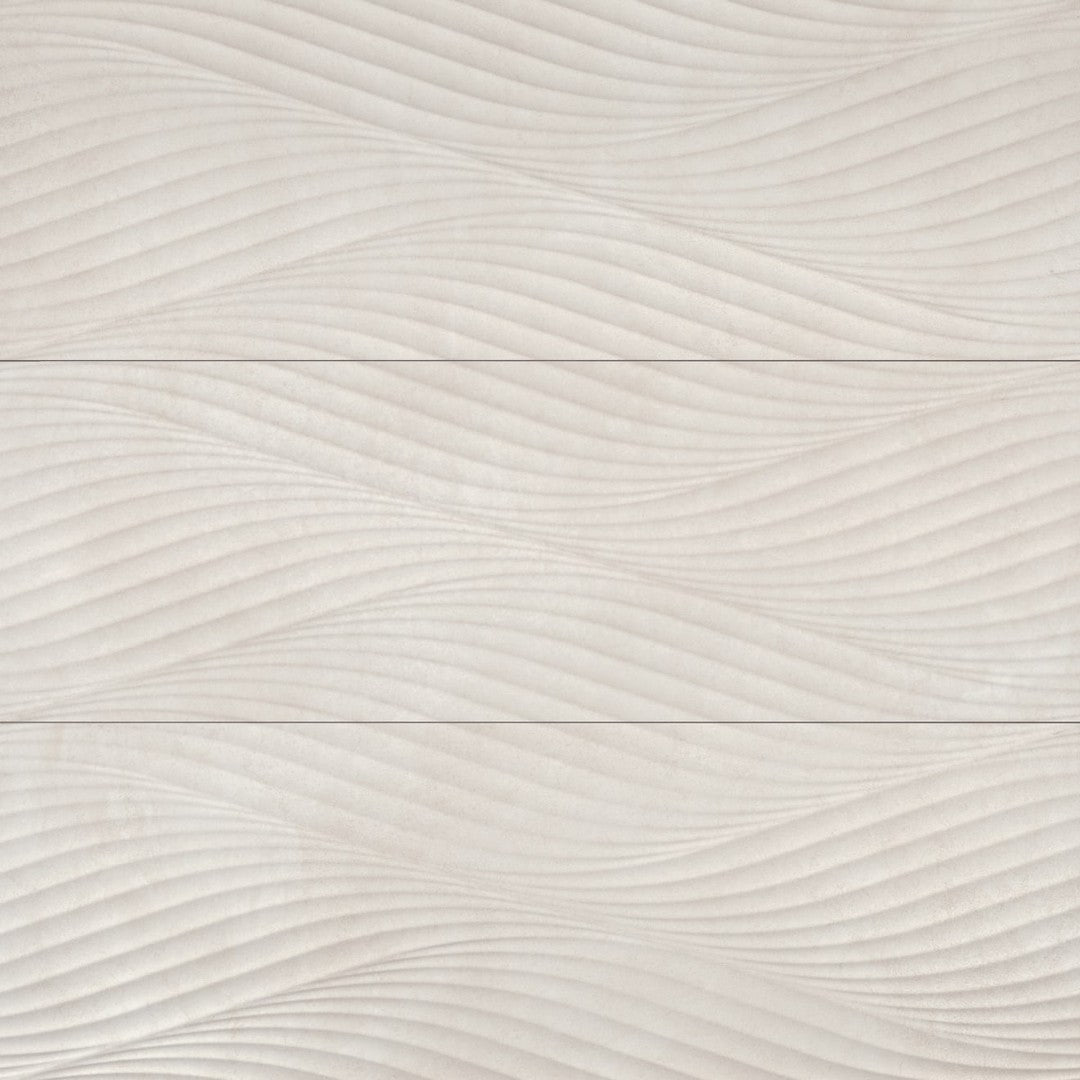 Bedrosians Donna 13" x 40" Matte Ceramic Wave Deco Field Tile