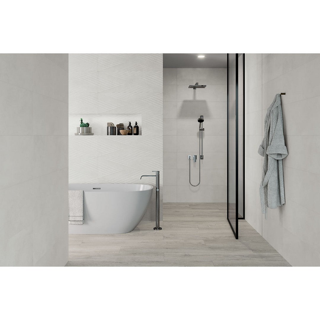 Bedrosians-Donna-13-x-40-Matte-Ceramic-Flat-Field-Tile-Silver