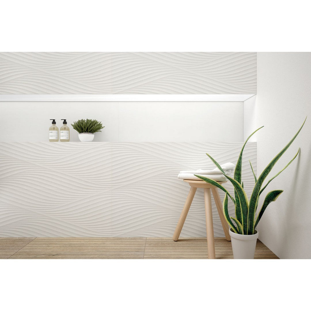 Bedrosians Donna Ceramic Matte Tile 13" x 40" White