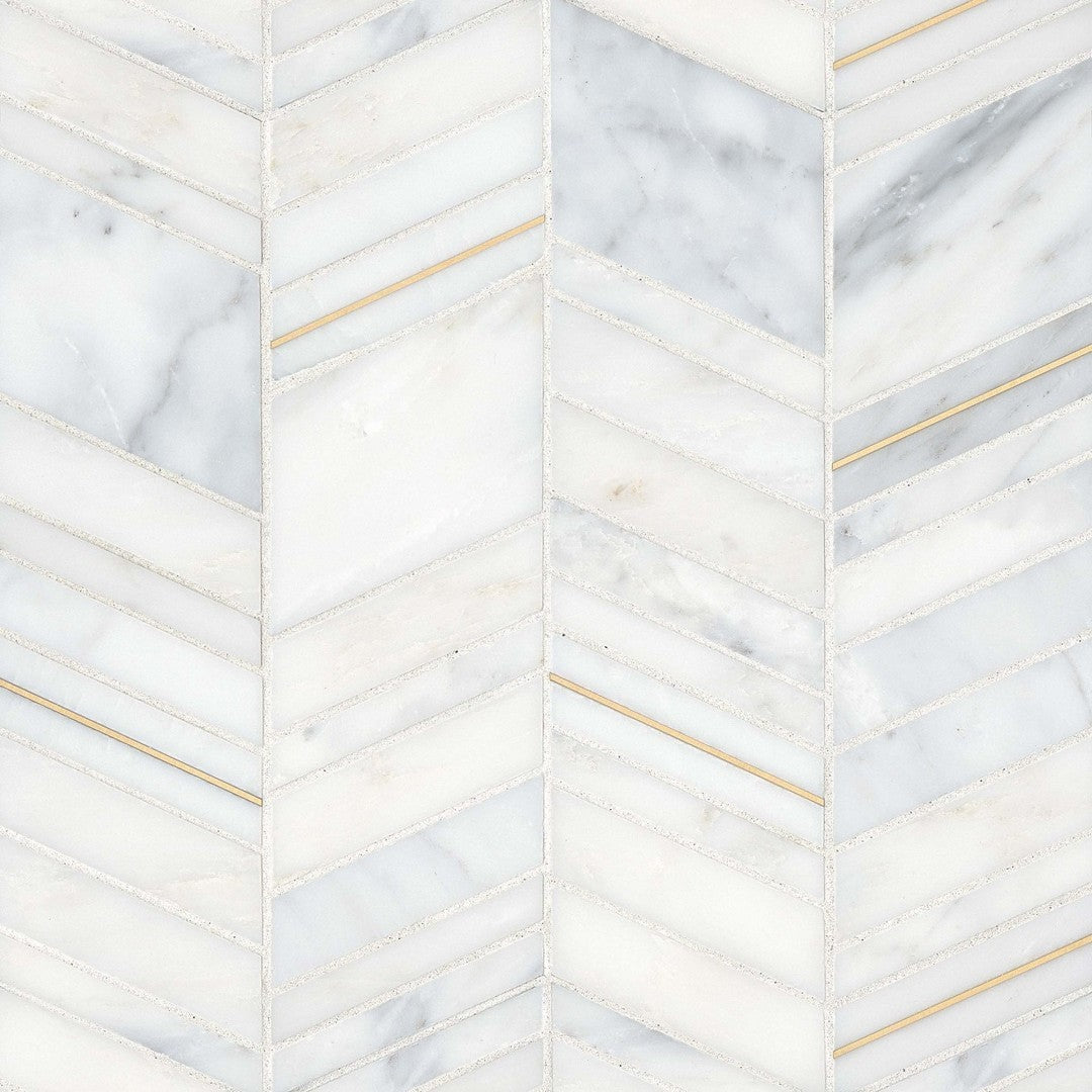 Bedrosians Ferrara 10.75" x 12" Honed Marble Chevron Mosaic (Sale)