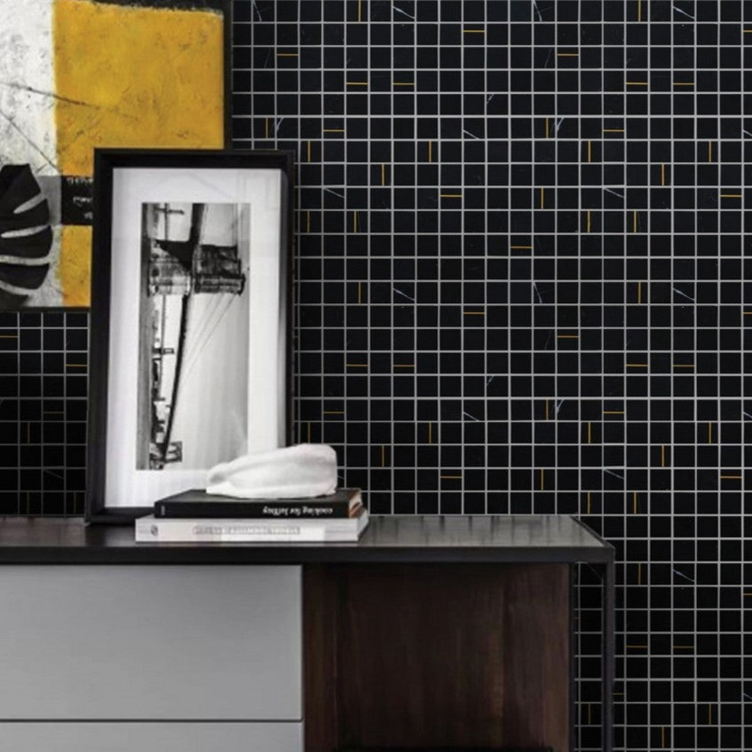 Bedrosians Ferrara Marble Honed Mosaic 11.75" x 11.75" Nero