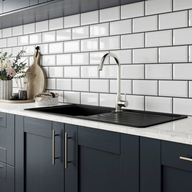 Bedrosians Le Cafe 11.44" x 11.63" Glossy Porcelain Off Set Mesh Mount Mosaic