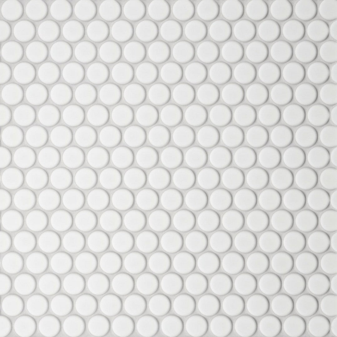 Bedrosians Le Cafe 11.44" x 12.38" Matte Porcelain Penny Round 0.75" Mosaic