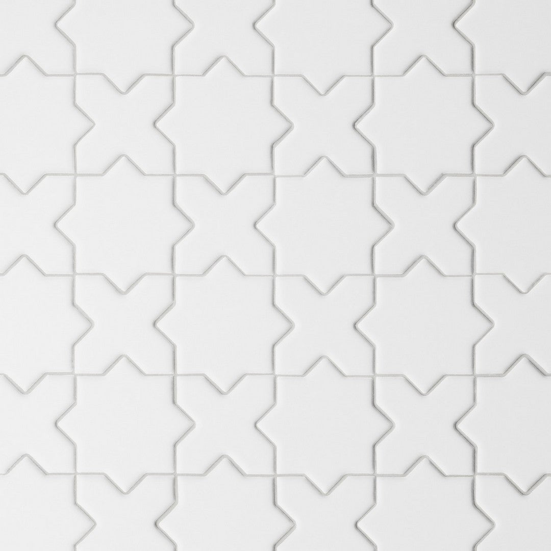 Bedrosians Le Cafe 12" x 12" Matte Porcelain Cross & Star 2" Mosaic