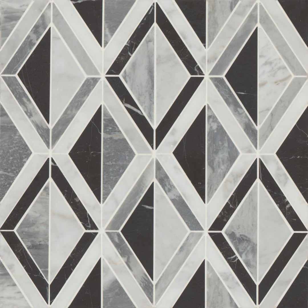 Bedrosians Modni 10.25" x 16" Arlo Honed Marble Mosaic (Sale)