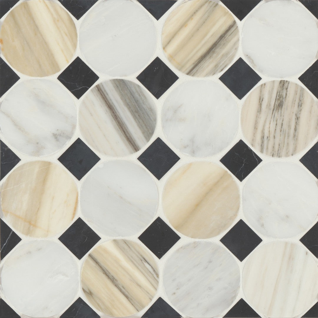 Bedrosians Modni 13.75" x 13.75" Emery Honed Marble Mosaic
