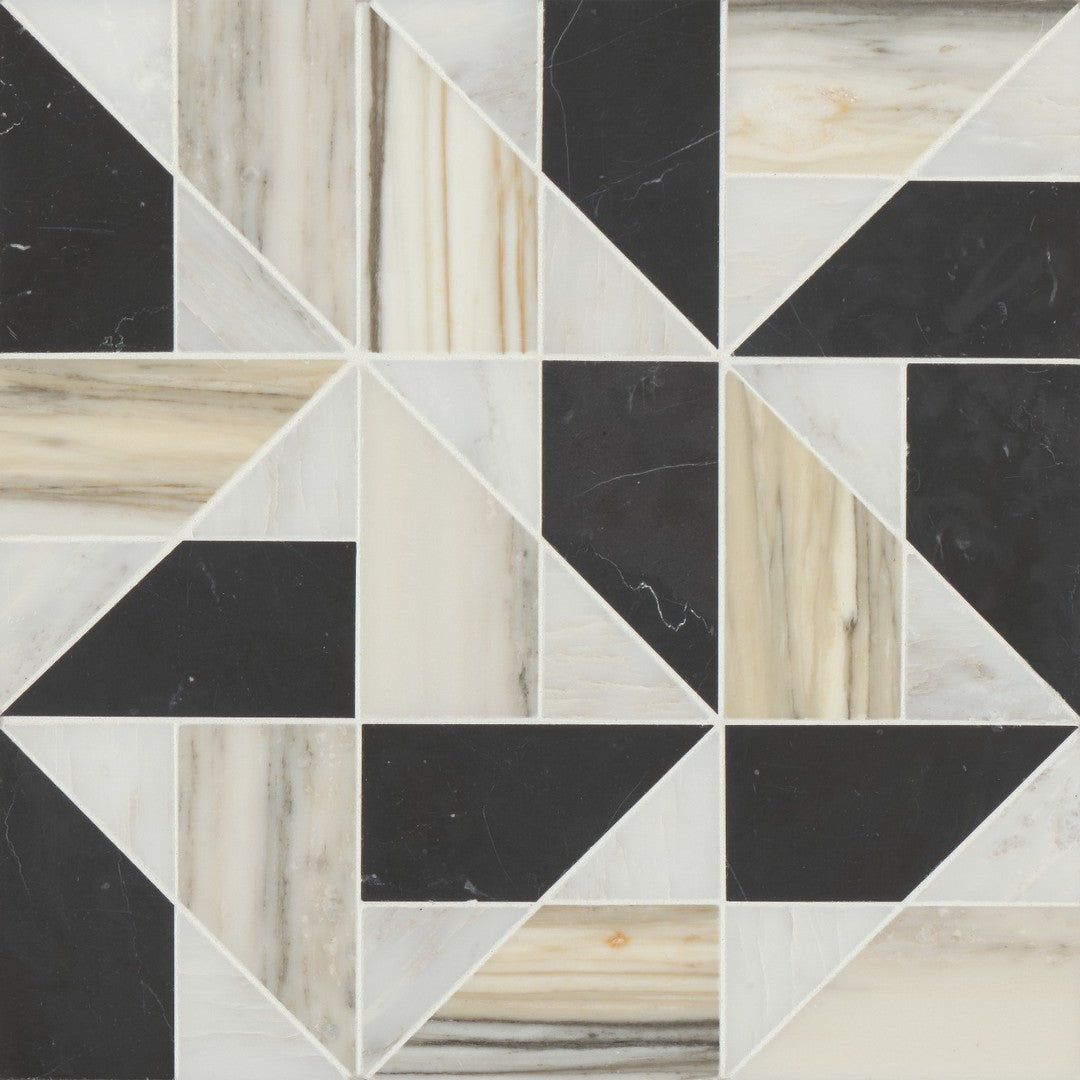 Bedrosians Modni 11.75" x 11.75" Quin Honed Marble Mosaic (Sale)