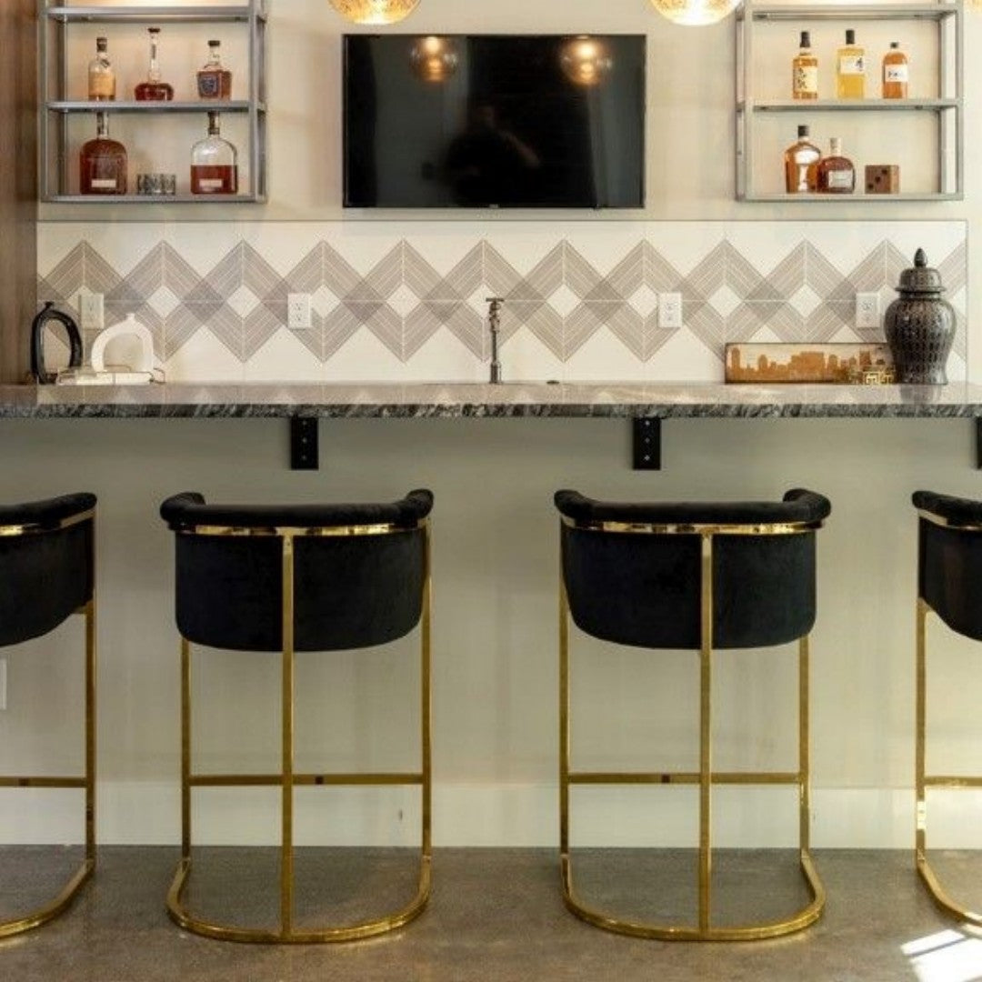 Decortiles-Outline-12-x-12-Satin-2-V-Pattern-Ceramic-Deco-Wall-Tile-White-Silver