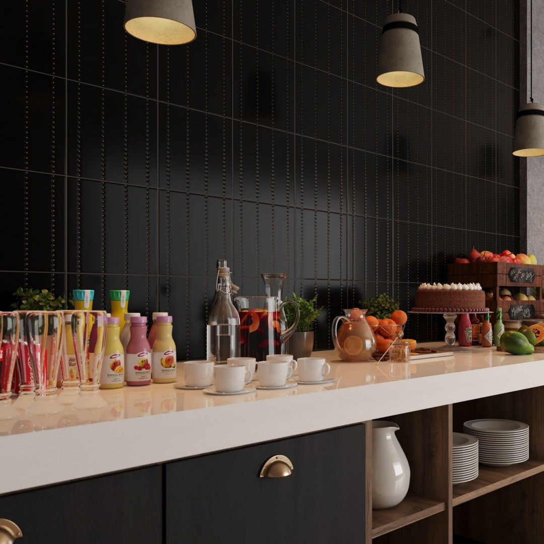 Decortiles-Pixel-12-x-12-Satin-4-Single-Dot-Stripes-Ceramic-Deco-Wall-Tile-Black