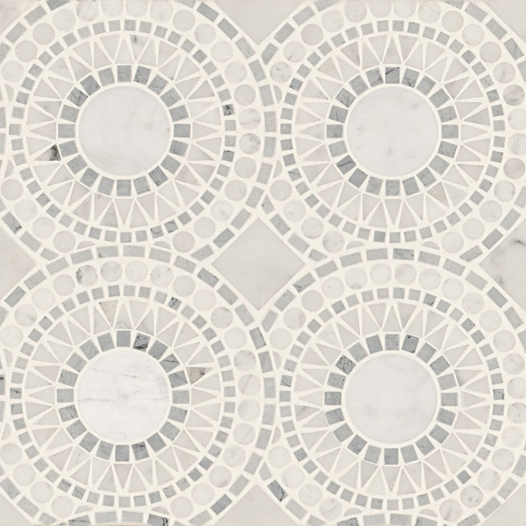 Bedrosians Solis 14.25" x 14.25" Honed Marble Blend Mosaic (Sale)