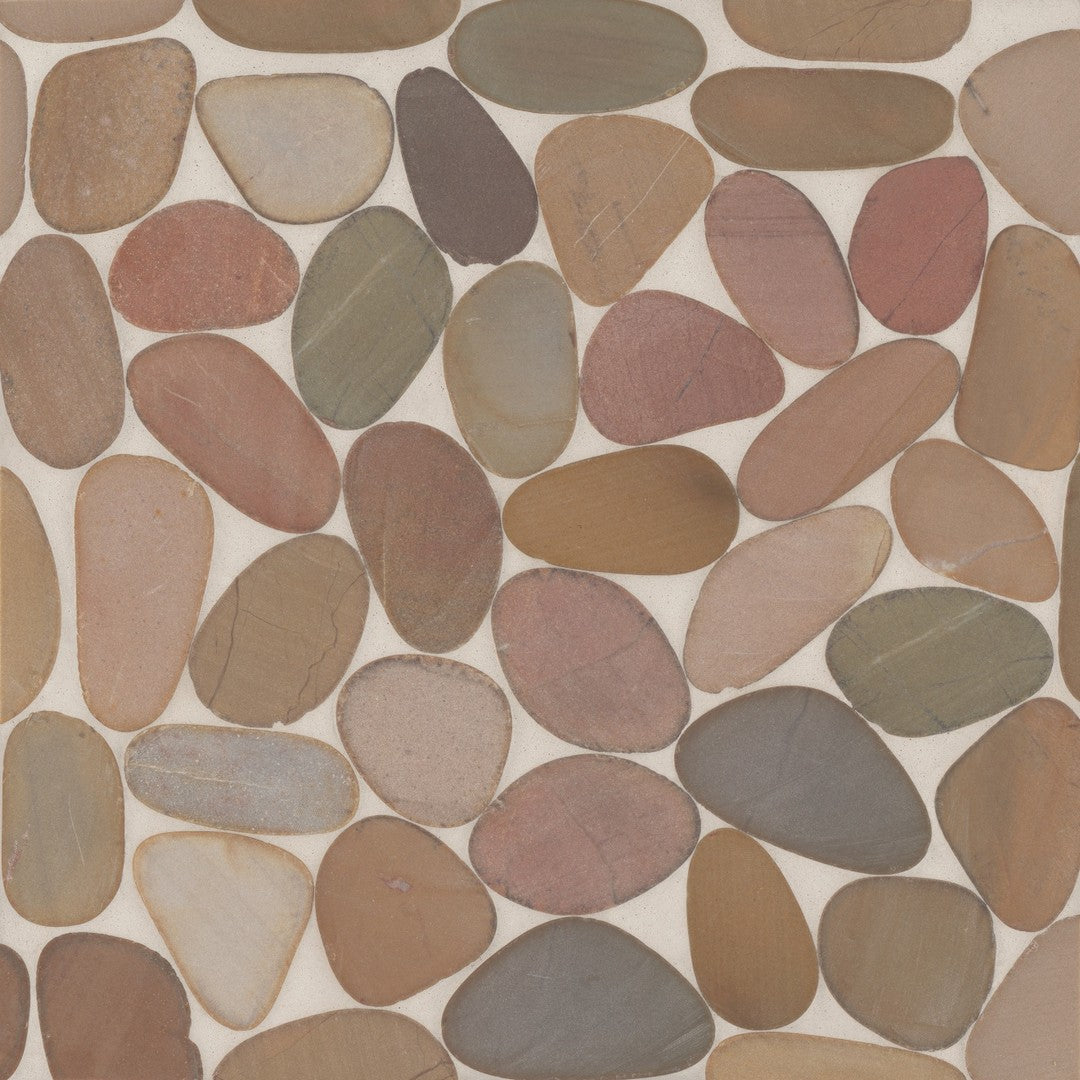 Bedrosians Waterbrook 12" x 12" Jumbo Stone Sliced Pebble Mosaic