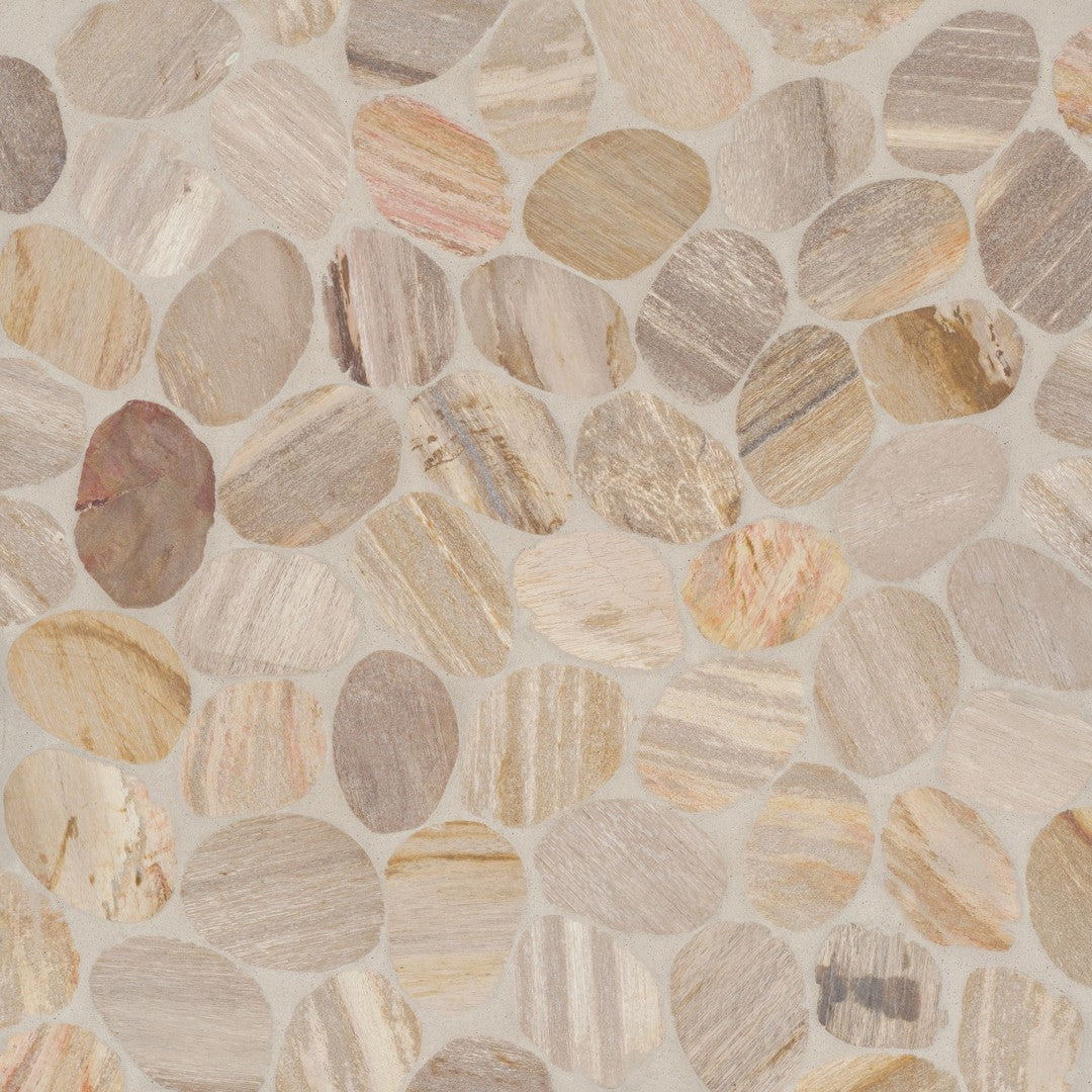 Bedrosians Waterbrook 12" x 12" Medium Stone Tumbled Pebble Mosaic