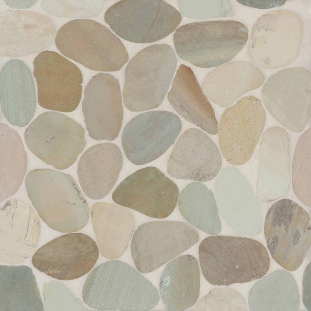 Bedrosians Waterbrook 12" x 12" Jumbo Stone Sliced Pebble Mosaic