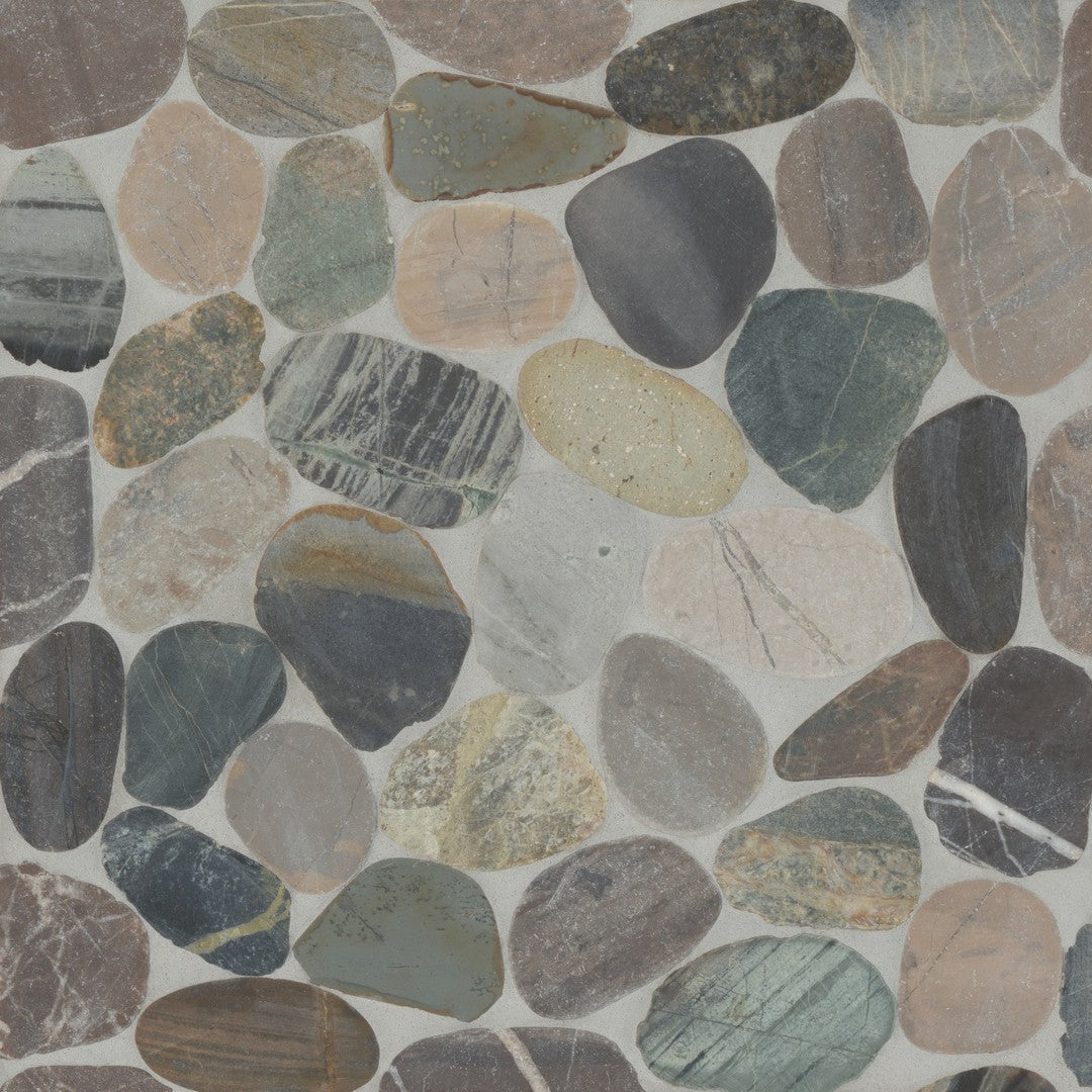 Bedrosians Waterbrook 12" x 12" Jumbo Stone Sliced Pebble Mosaic