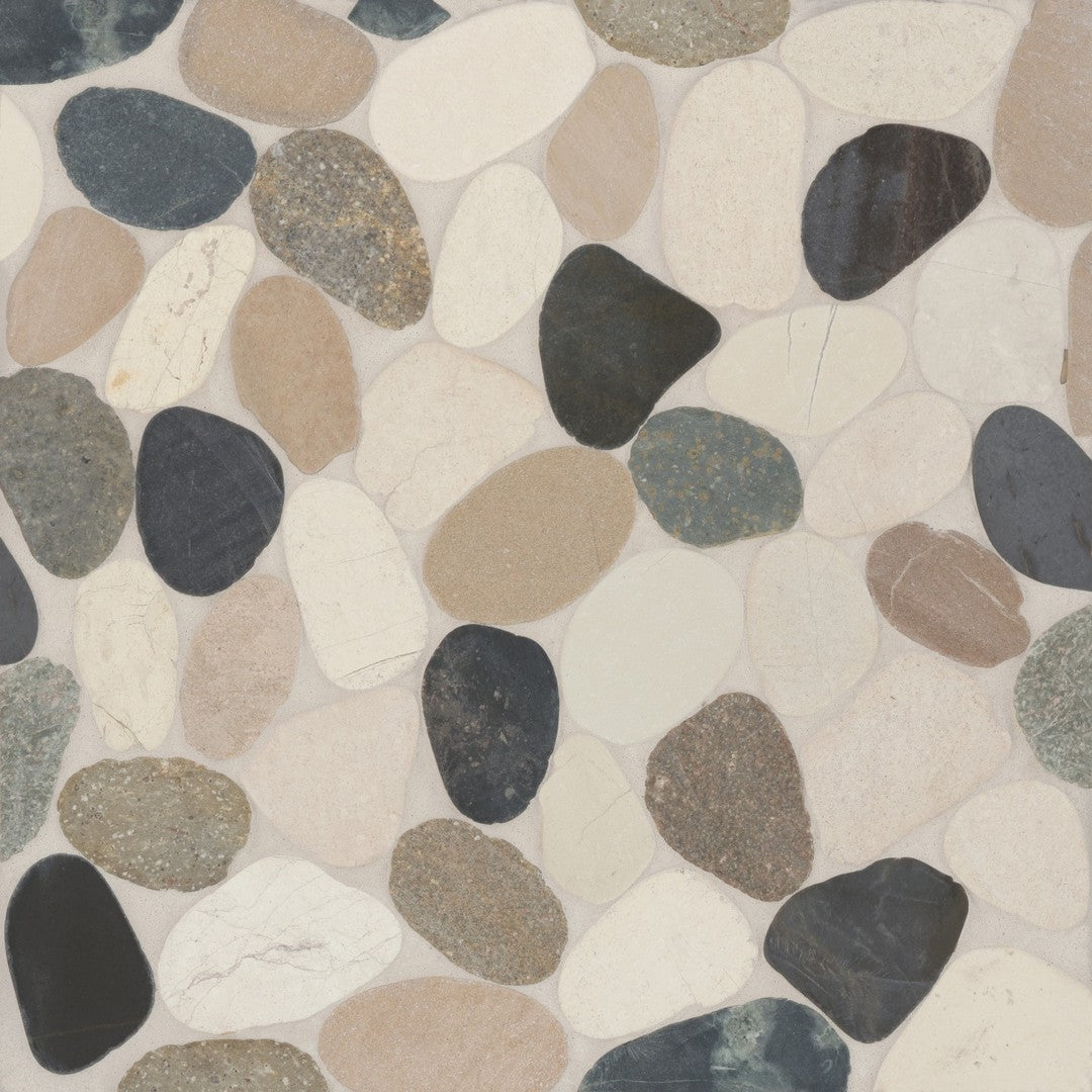 Bedrosians Waterbrook 12" x 12" Jumbo Stone Sliced Pebble Mosaic