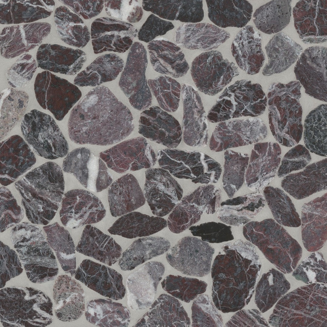 Bedrosians Waterbrook 12" x 12" Medium Stone Sliced Pebble Mosaic